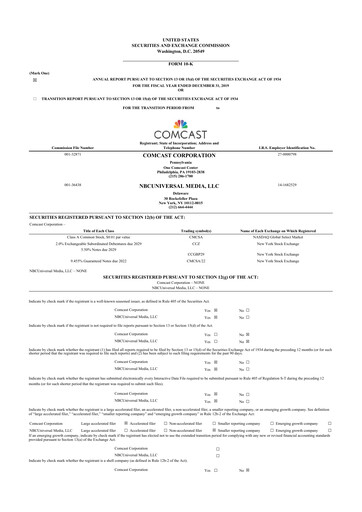Thumbnail Comcast 10-K Annual Report 2019