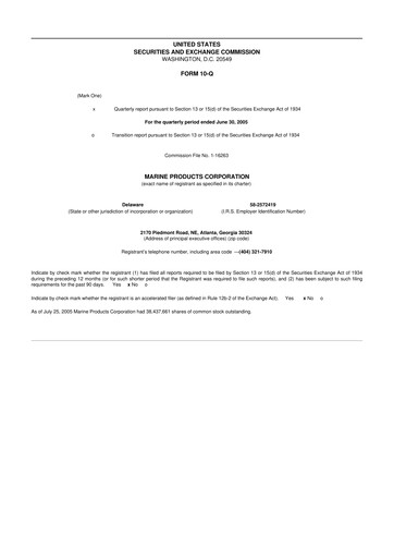 Miniature Marine Products Corporation 10-Q Rapport trimestriel  