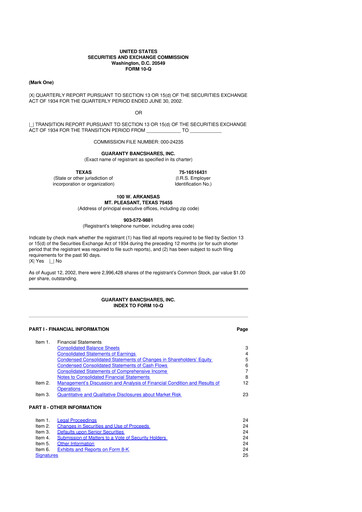 Thumbnail Guaranty Bancshares 10-Q Quarterly Report FY 