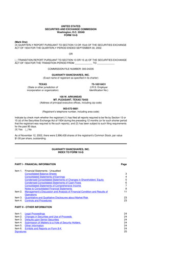 Thumbnail Guaranty Bancshares 10-Q Quarterly Report FY 