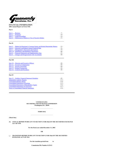 Thumbnail Guaranty Bancshares 10-K Annual Report 