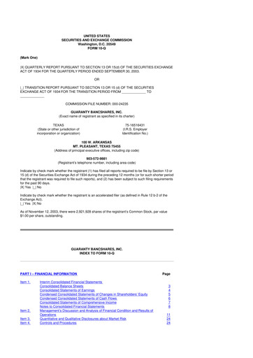 Thumbnail Guaranty Bancshares 10-Q Quarterly Report FY 