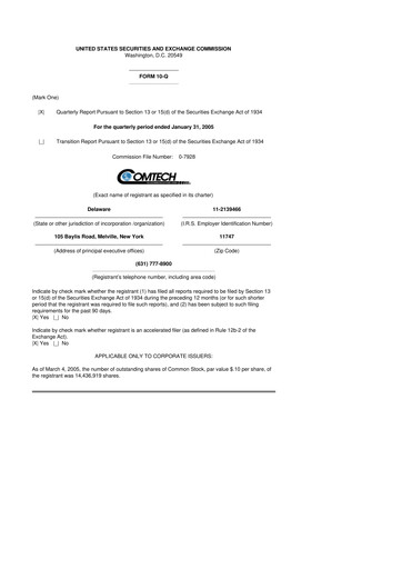 Thumbnail Comtech Telecommunications 10-Q Quarterly Report FY 