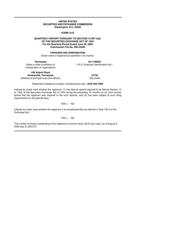 Thumbnail Forward Air 10-Q Quarterly Report FY 