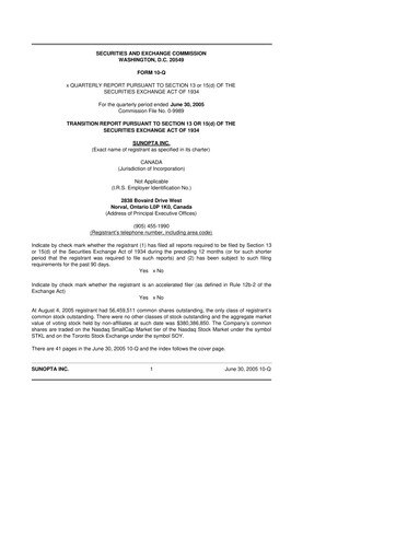 Vorschaubild SunOpta 10-Q Quartalsbericht  