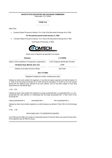 Thumbnail Comtech Telecommunications 10-Q Quarterly Report FY 