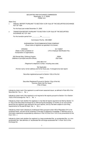 Thumbnail Shentel 10-K Annual Report 