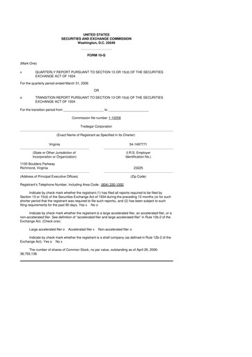 Thumbnail Tredegar 10-Q Quarterly Report FY 