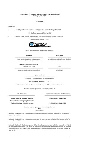 Thumbnail Comtech Telecommunications 10-K Annual Report 