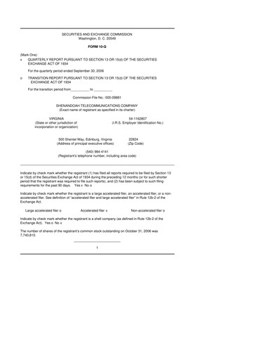 Thumbnail Shentel 10-Q Quarterly Report FY 