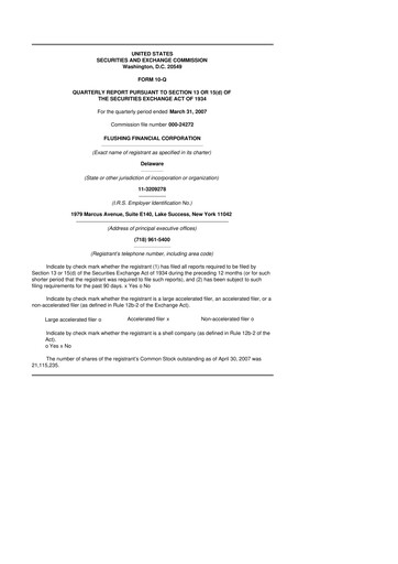 Thumbnail Flushing Financial Corp 10-Q Quarterly Report FY 