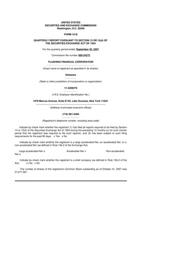 Thumbnail Flushing Financial Corp 10-Q Quarterly Report FY 