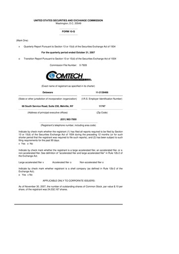 Thumbnail Comtech Telecommunications 10-Q Quarterly Report FY 