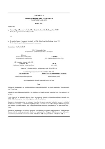 Thumbnail SIGA Technologies 10-K Annual Report 