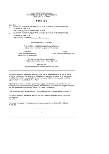 Thumbnail Shentel 10-Q Quarterly Report FY 