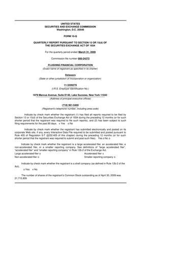 Thumbnail Flushing Financial Corp 10-Q Quarterly Report FY 