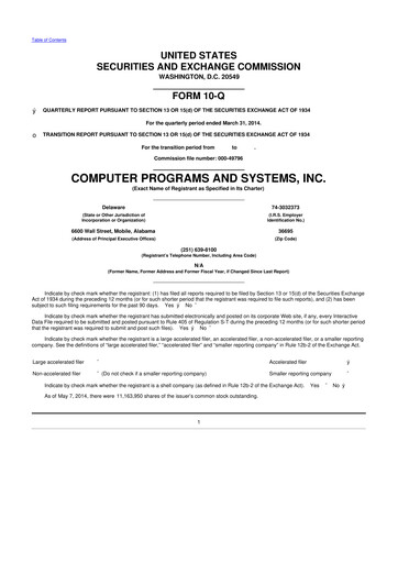 Thumbnail TruBridge 10-Q Quarterly Report FY2014 
