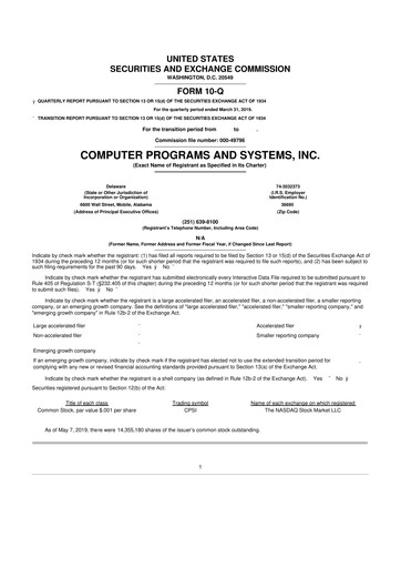 Thumbnail TruBridge 10-Q Quarterly Report FY2019 
