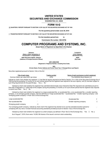 Thumbnail TruBridge 10-Q Quarterly Report FY2019 