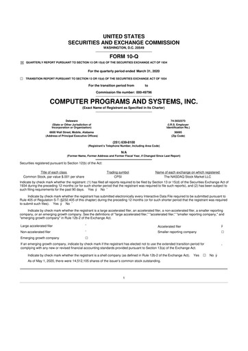 Thumbnail TruBridge 10-Q Quarterly Report FY2020 