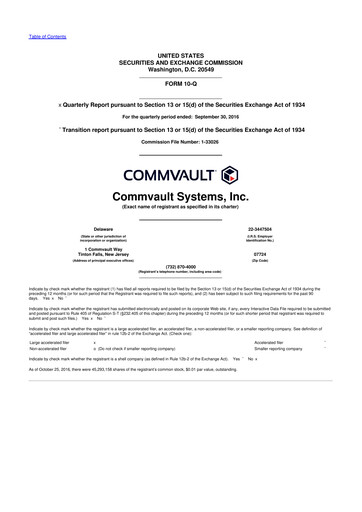 Thumbnail Commvault 10-Q Quarterly Report FY2017 