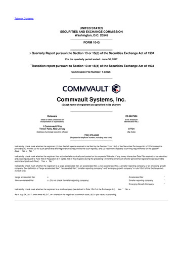 Thumbnail Commvault 10-Q Quarterly Report FY2018 