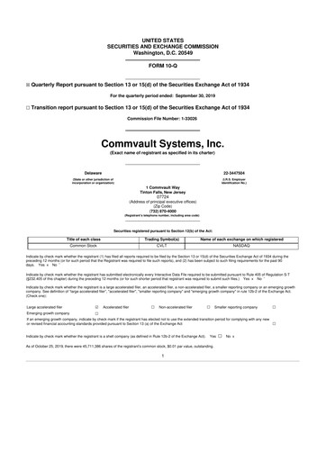 Thumbnail Commvault 10-Q Quarterly Report FY2020 