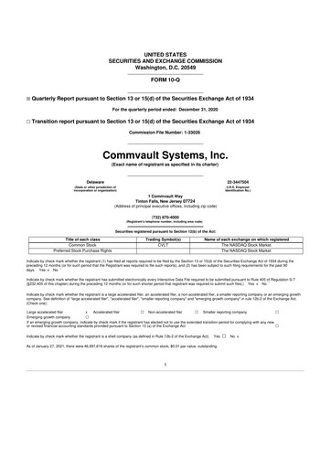 Thumbnail Commvault 10-Q Quarterly Report FY2021 