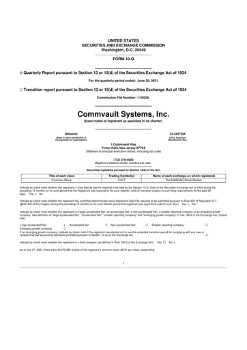 Thumbnail Commvault 10-Q Quarterly Report FY2022 