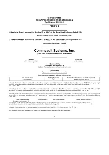 Thumbnail Commvault 10-Q Quarterly Report FY2023 