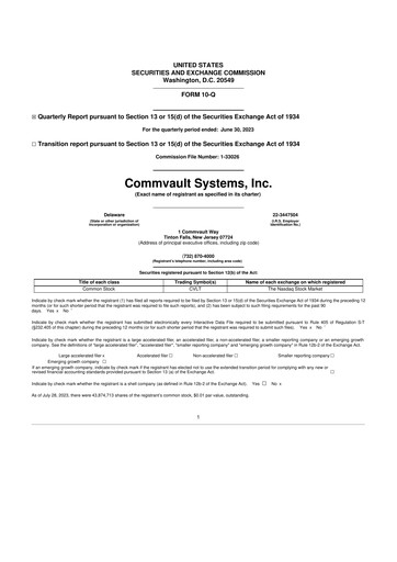 Thumbnail Commvault 10-Q Quarterly Report FY2024 