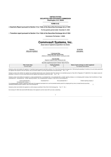 Thumbnail Commvault 10-Q Quarterly Report FY2025 