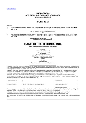 Thumbnail Banc of California 10-Q Quarterly Report FY2017 