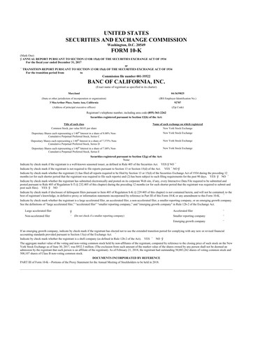 Vorschaubild Banc of California 10-K Jahresbericht 2017