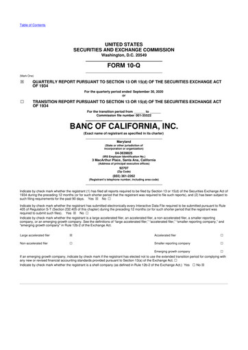 Thumbnail Banc of California 10-Q Quarterly Report FY2020 