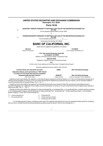 Thumbnail Banc of California 10-Q Quarterly Report FY2025 