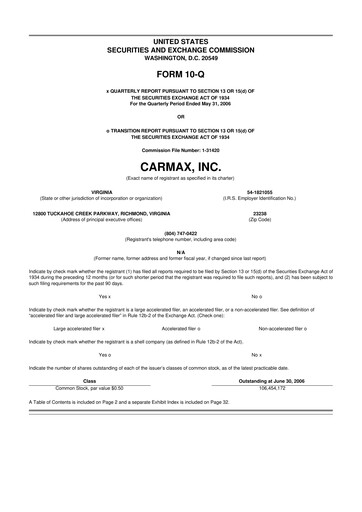 Vorschaubild CarMax
 10-Q Quartalsbericht  