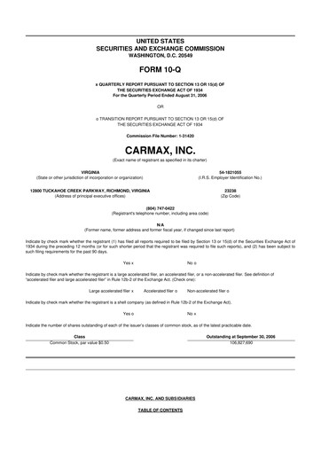 Vorschaubild CarMax
 10-Q Quartalsbericht  