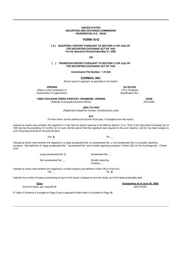 Vorschaubild CarMax
 10-Q Quartalsbericht  