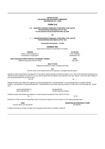 Vorschaubild CarMax
 10-Q Quartalsbericht  