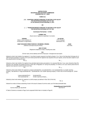 Vorschaubild CarMax
 10-Q Quartalsbericht  