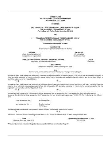 Vorschaubild CarMax
 10-Q Quartalsbericht 2011 