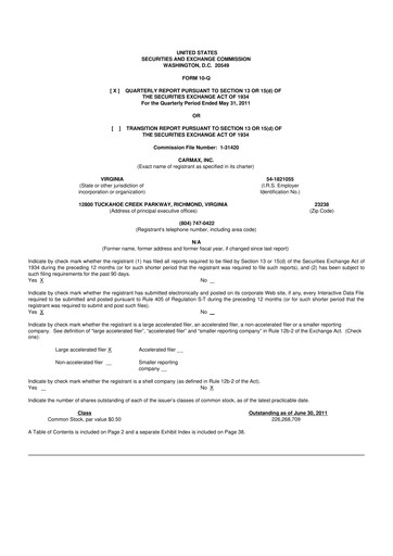 Vorschaubild CarMax
 10-Q Quartalsbericht 2012 