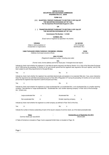 Vorschaubild CarMax
 10-Q Quartalsbericht 2013 