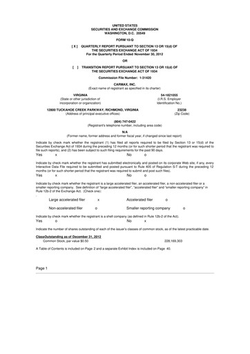 Vorschaubild CarMax
 10-Q Quartalsbericht 2013 