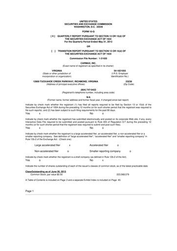 Vorschaubild CarMax
 10-Q Quartalsbericht 2013 