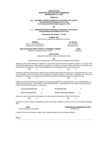Vorschaubild CarMax
 10-Q Quartalsbericht 2013 