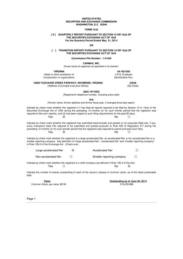 Vorschaubild CarMax
 10-Q Quartalsbericht 2015 
