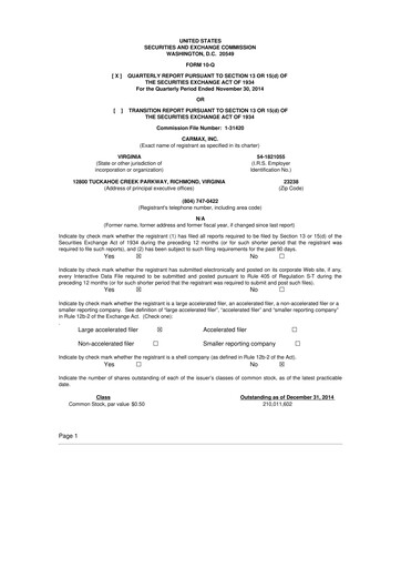 Vorschaubild CarMax
 10-Q Quartalsbericht 2015 