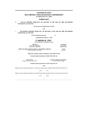 Thumbnail CarMax
 10-K Annual Report 2015